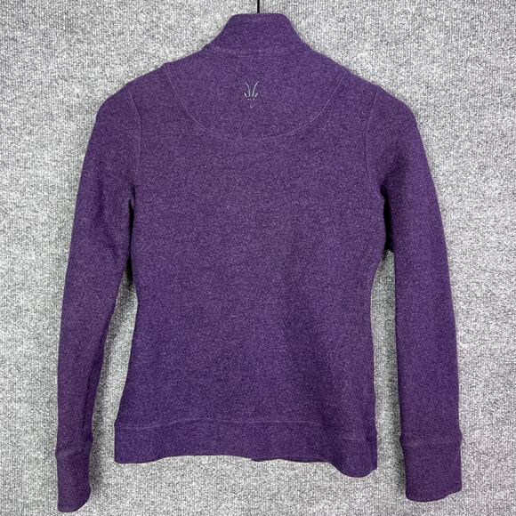 Ibex Womens Size S Carrie Merino Wool Button Up Jacket Mock Neck Purple - Picture 2 of 10